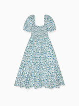 Nicky Hilton x La Coqueta Blue Bow Floral London Women Long Dress