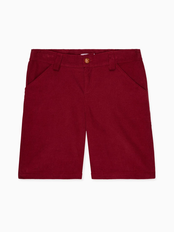 Burgundy Lucas Corduroy Boy Shorts