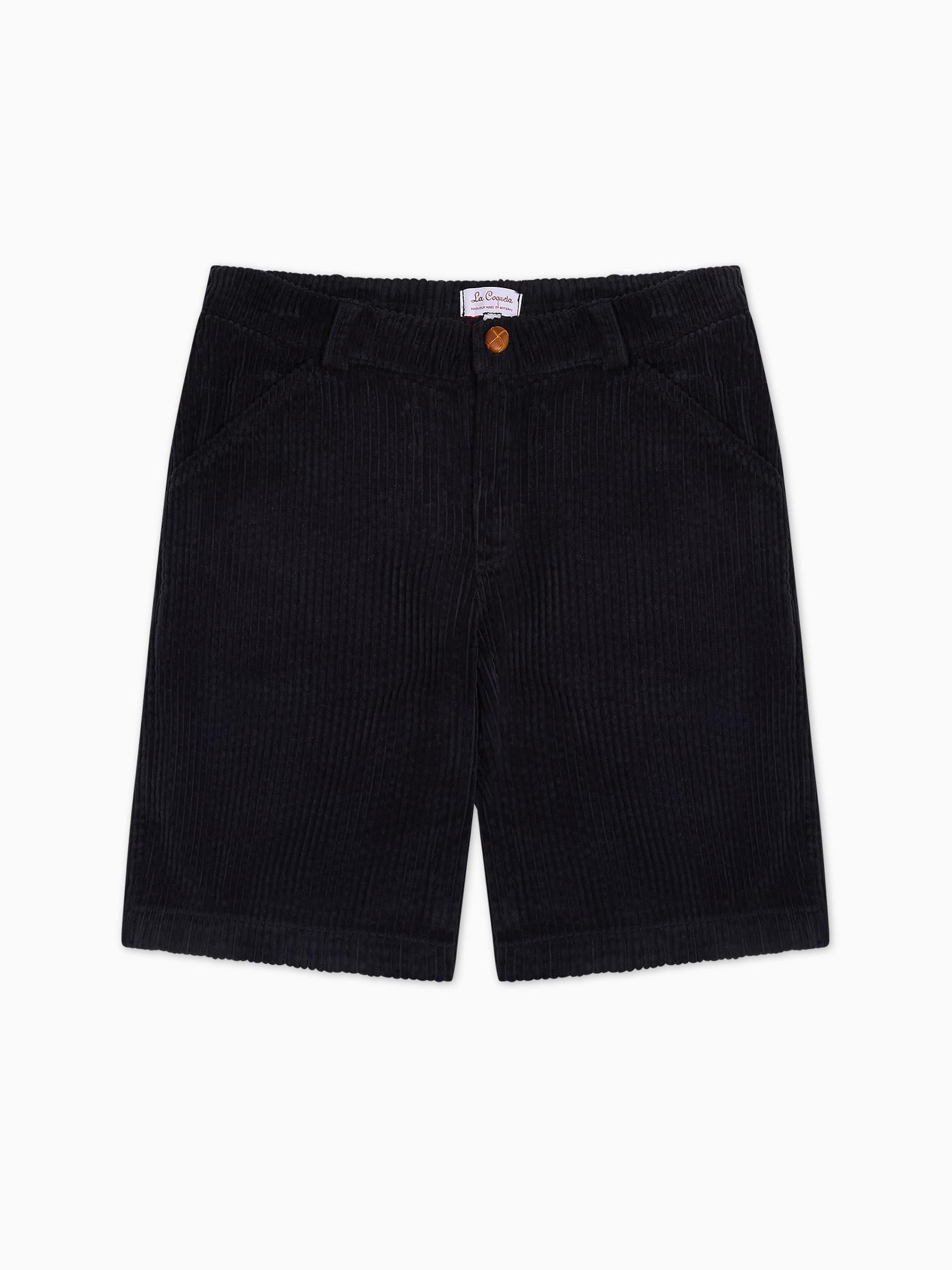 Olive Green Lucas Corduroy Boy Shorts | La Coqueta Kids UK