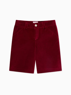 Burgundy Lucas Velvet Boy Shorts
