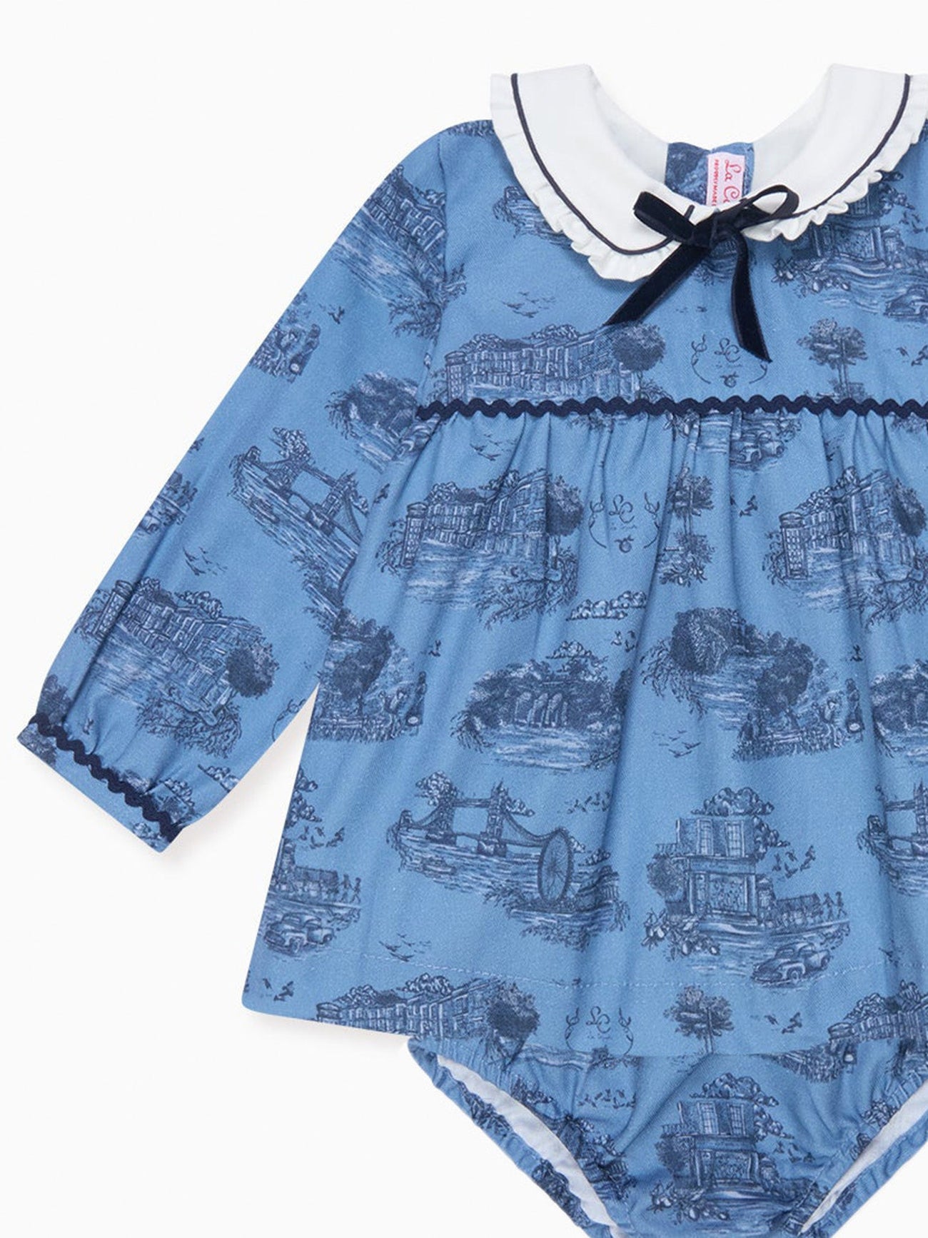 Blue Toile De Jouy Luisetta Baby Girl Set