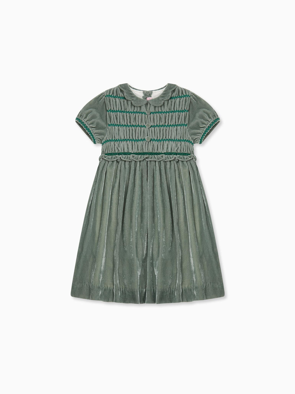 Sage Green Lurdes Velvet Girl Dress
