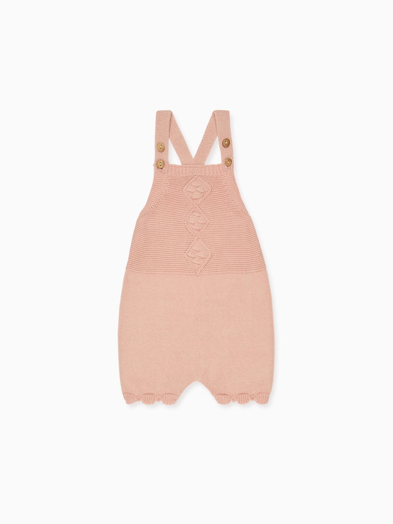 Dusty Pink Macaria Cotton Baby Girl Knitted Dungarees