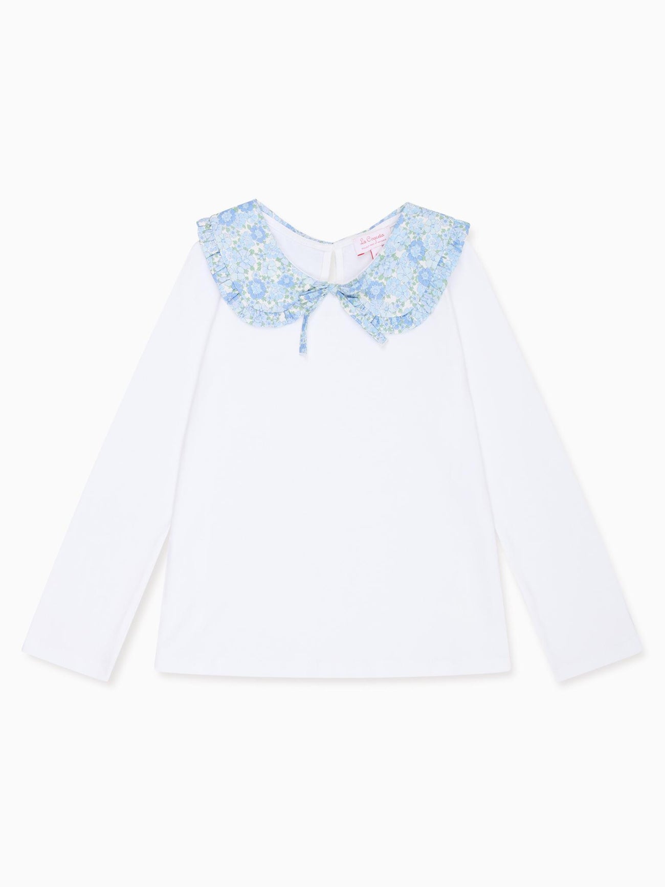 Blue Floral Macerena Long Sleeve Girl Top