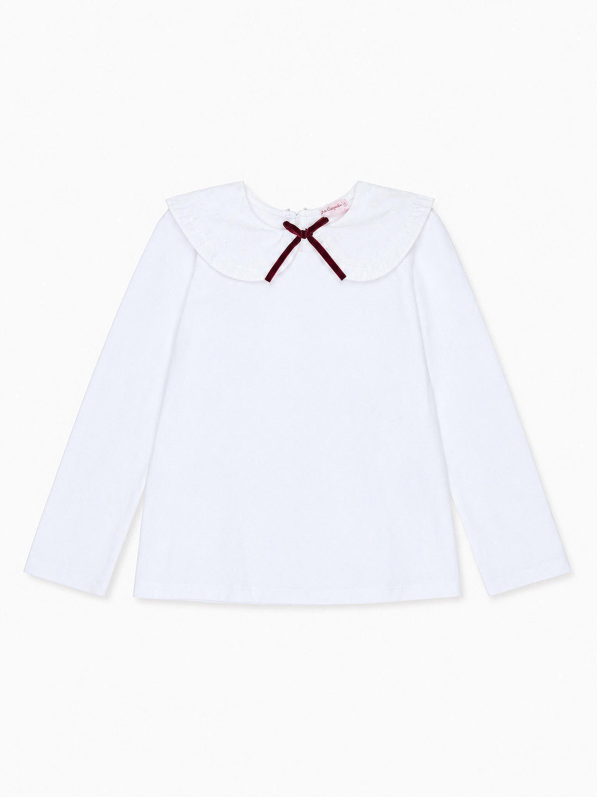 White & Burgundy Macerena Long Sleeve Girl Top