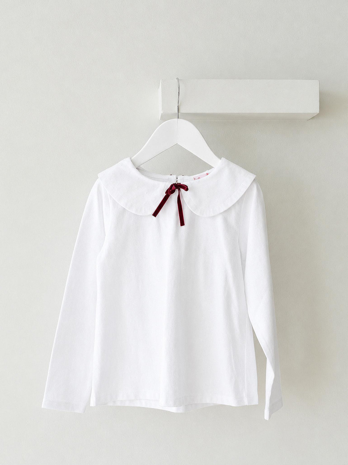 White & Burgundy Macerena Long Sleeve Girl Top