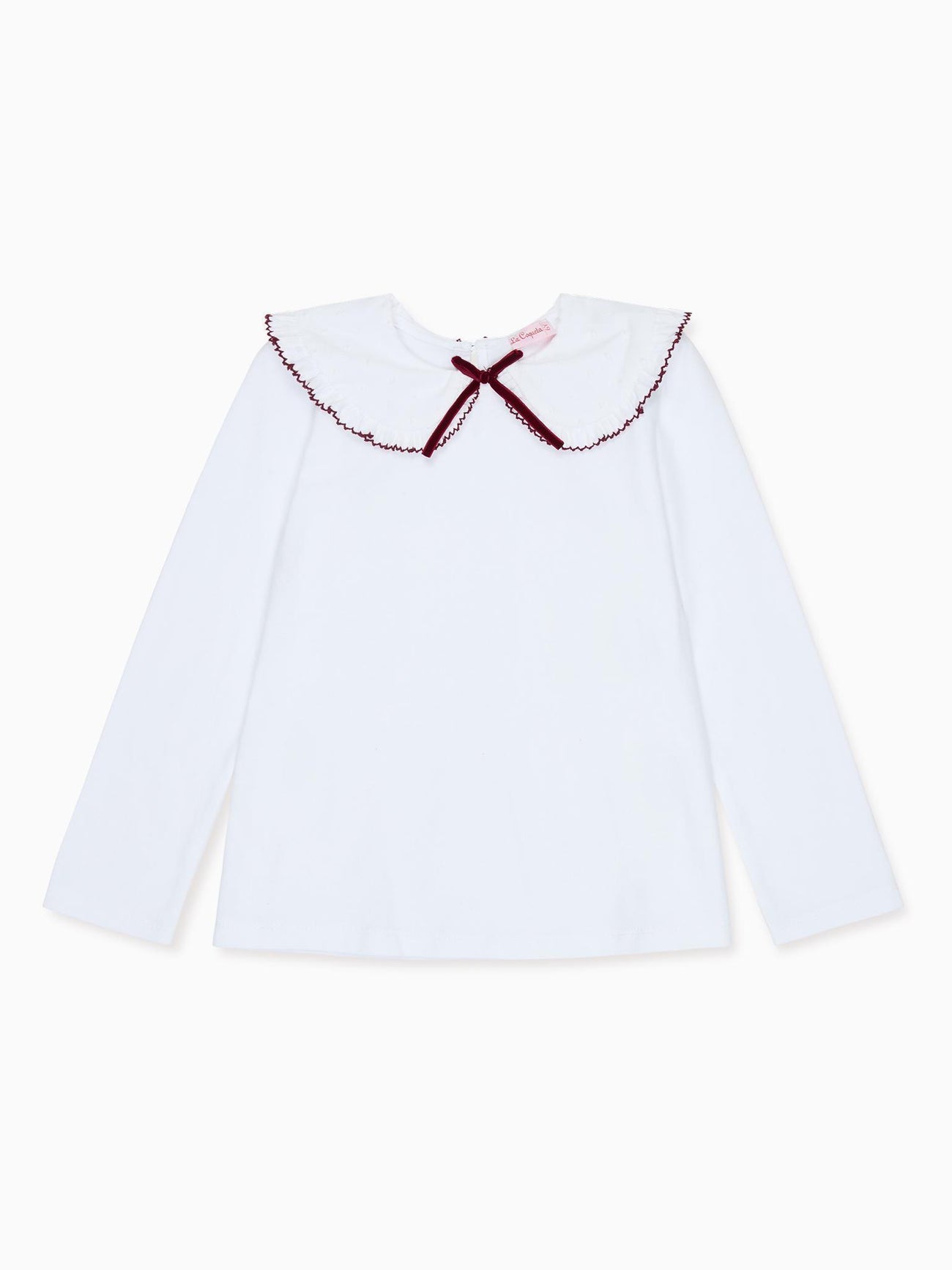 White & Burgundy Macerena Long Sleeve Girl Top