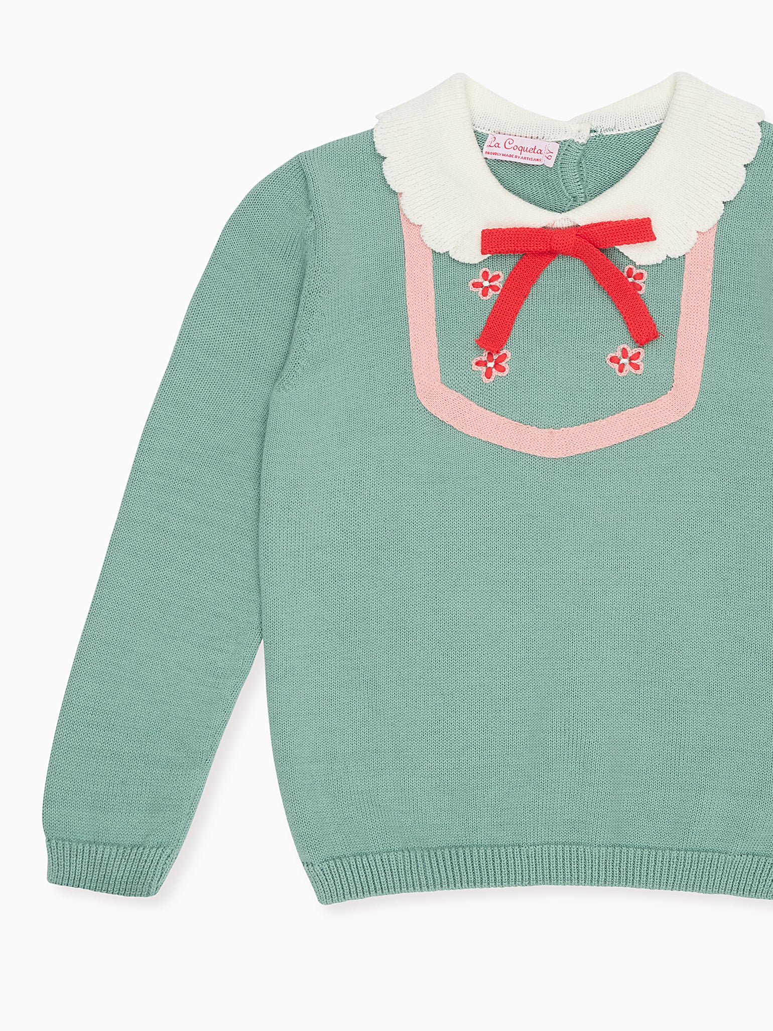 Sage Green Madena Cotton Girl Jumper