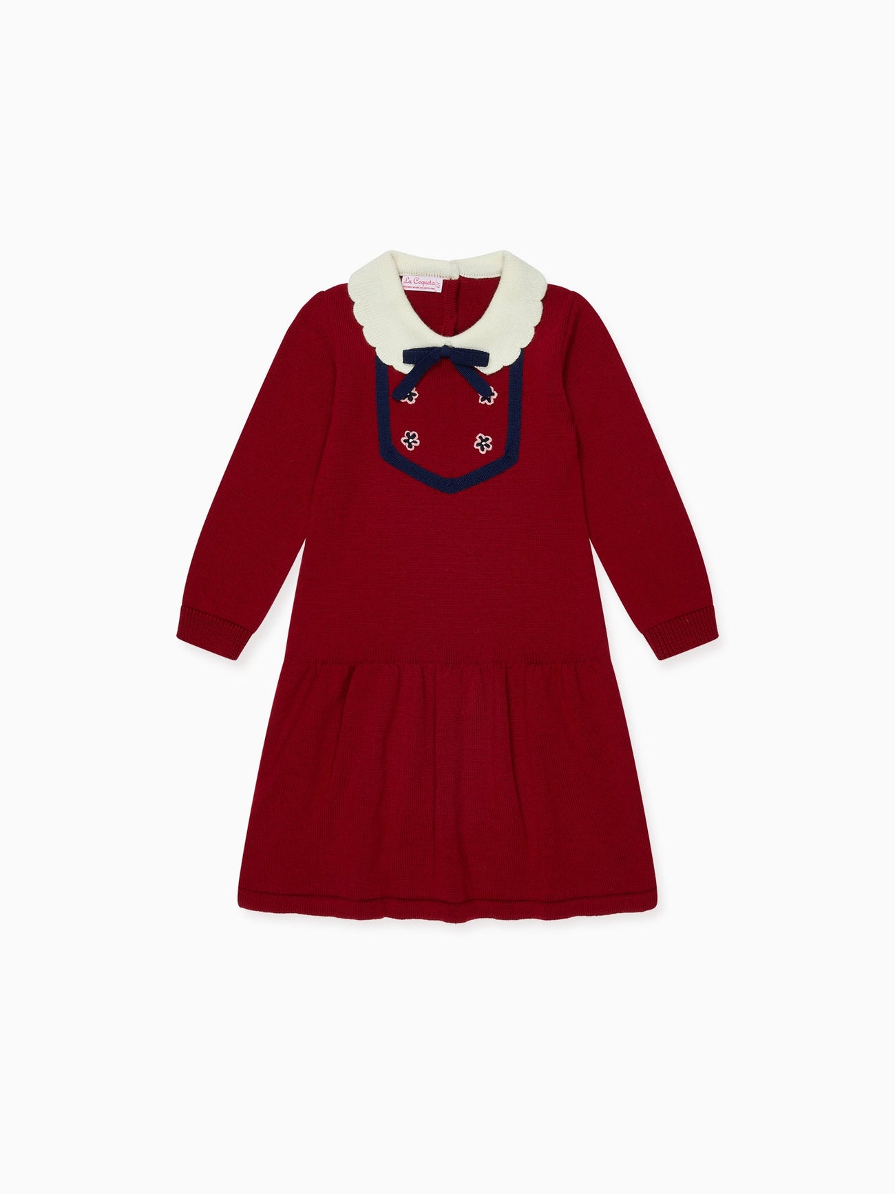 Burgundy Madena Girl Merino Knitted Dress