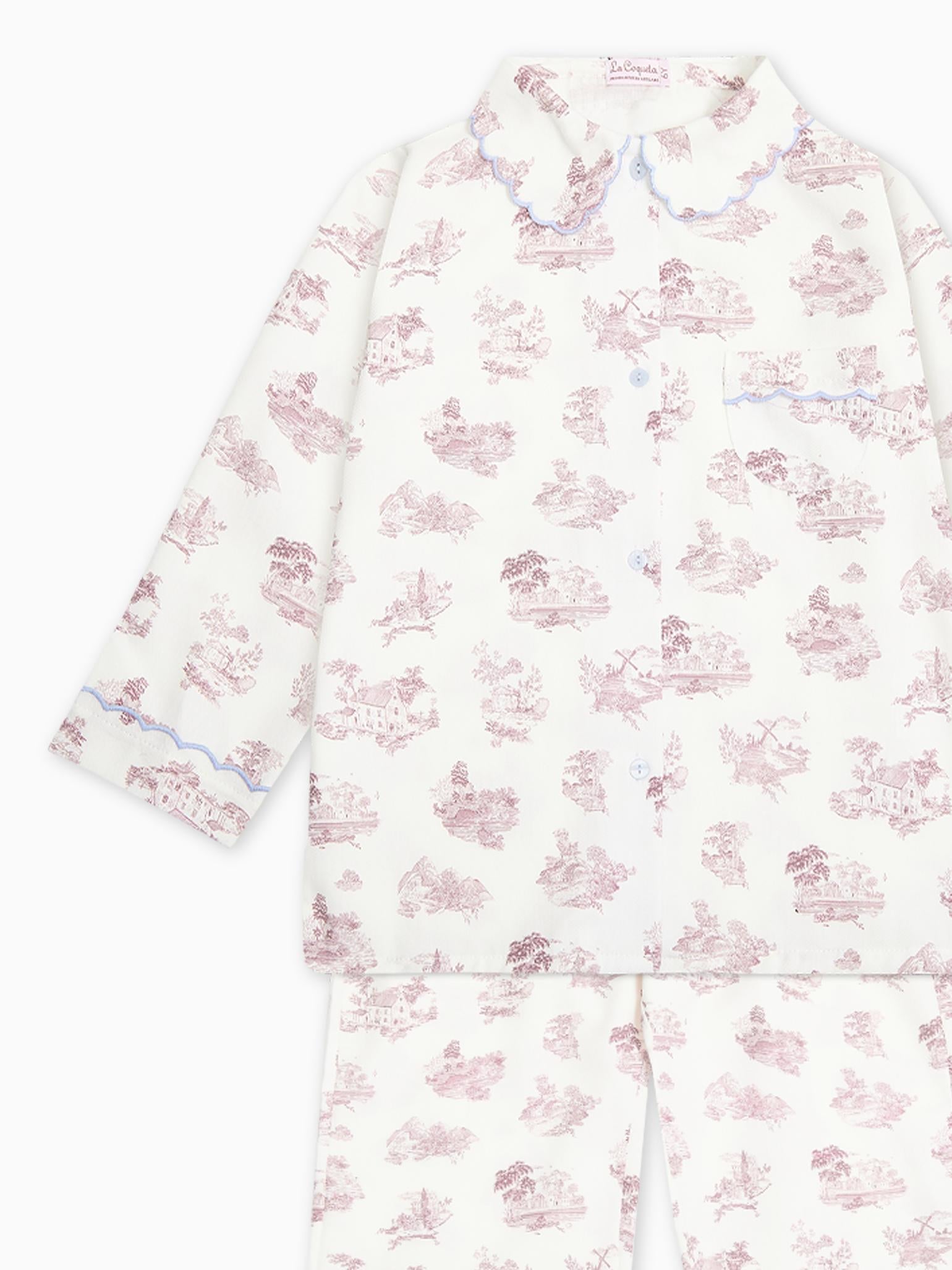 Red Toile Maria Girl Pyjamas