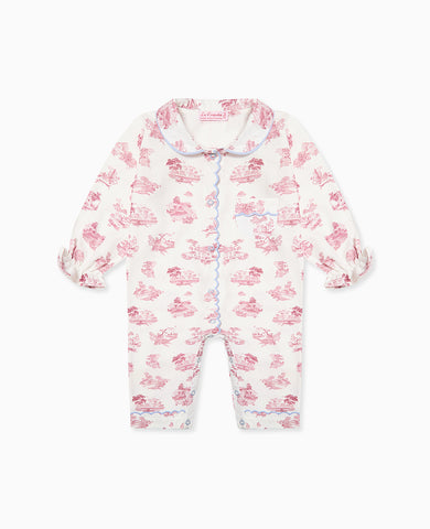 Red Toile Maria Baby Girl Pyjamas