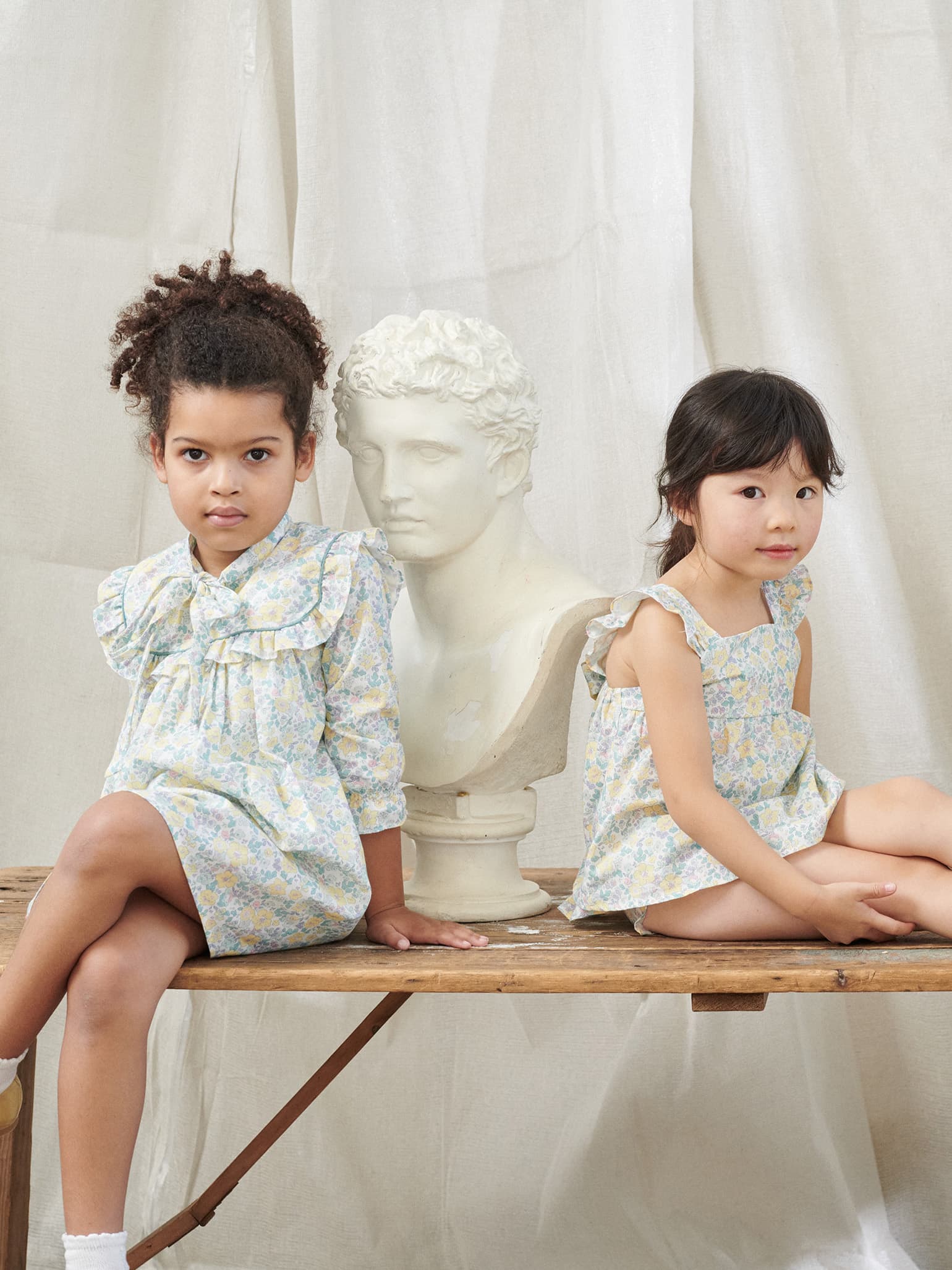 Yellow Floral Elicia Cotton Baby Girl Summer Set La Coqueta Kids