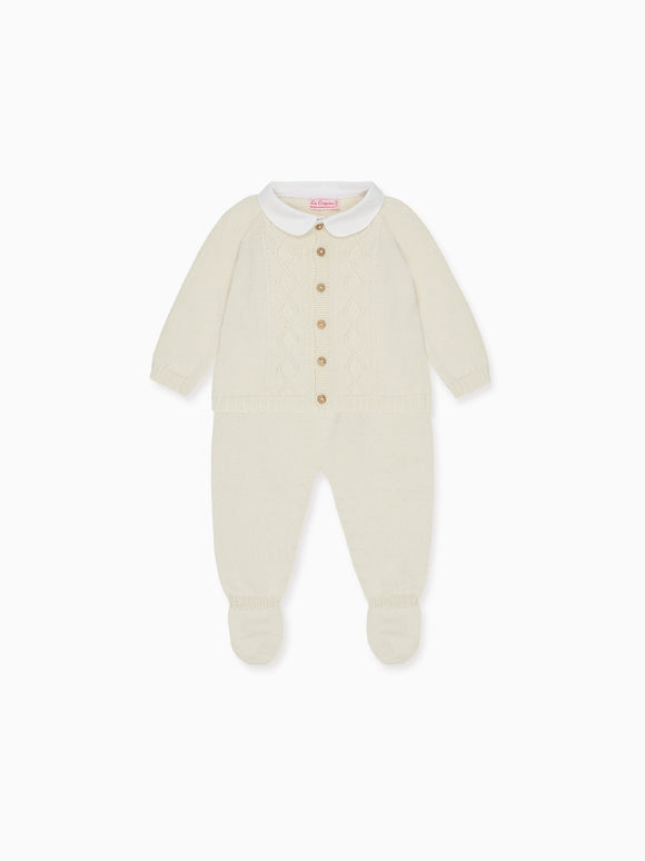 Ivory Marlo Cotton Baby Knitted Set
