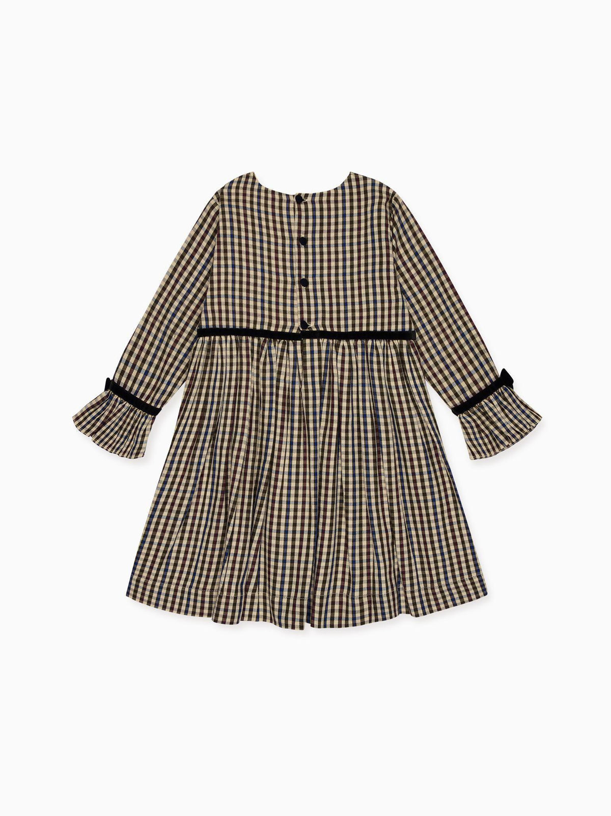 Burgundy Check Marta Girl Dress