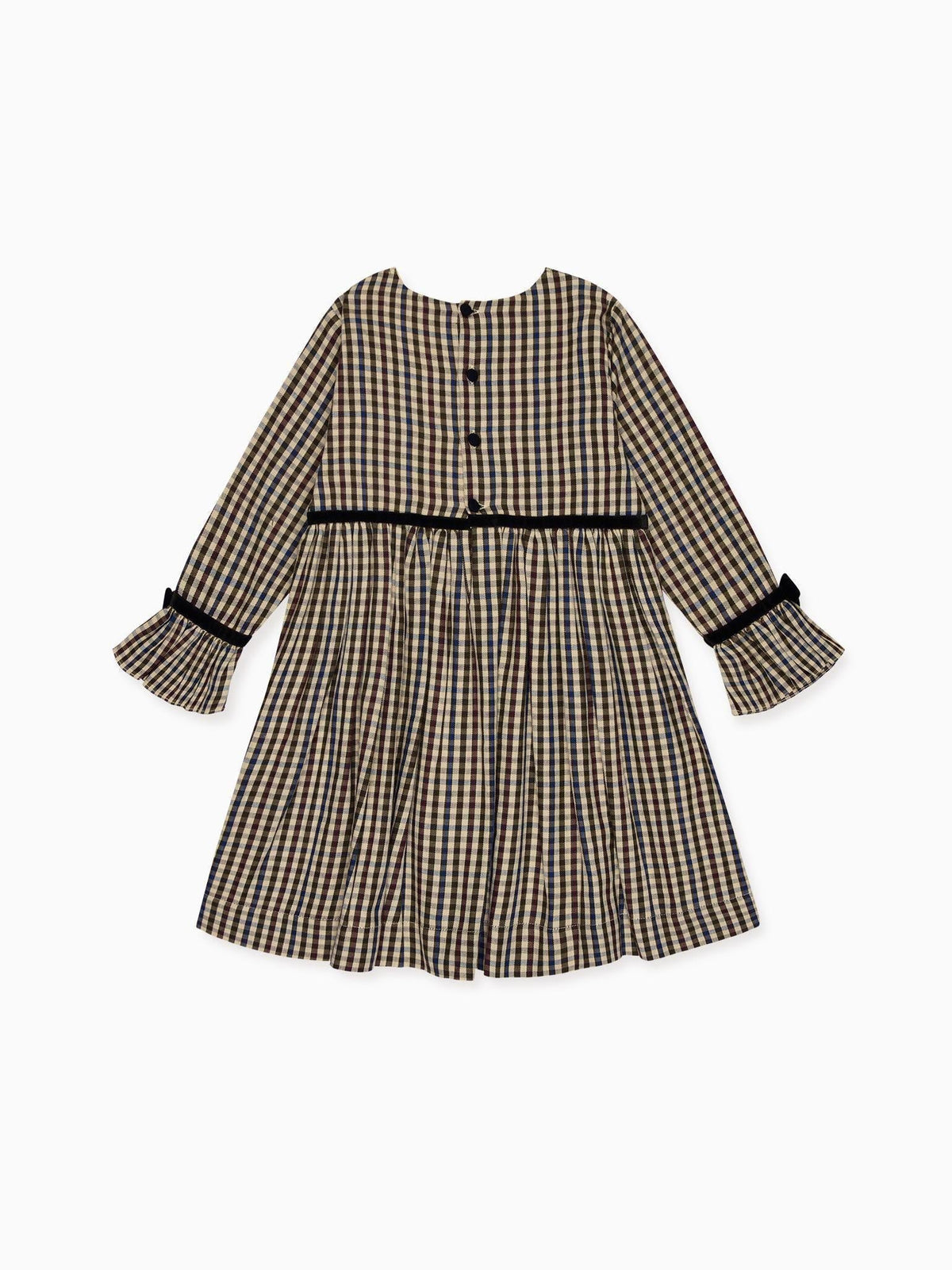 Burgundy Check Marta Girl Dress