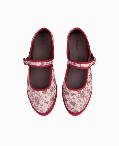 Flabelus x La Coqueta Woman Pink Floral Mary Jane Shoes