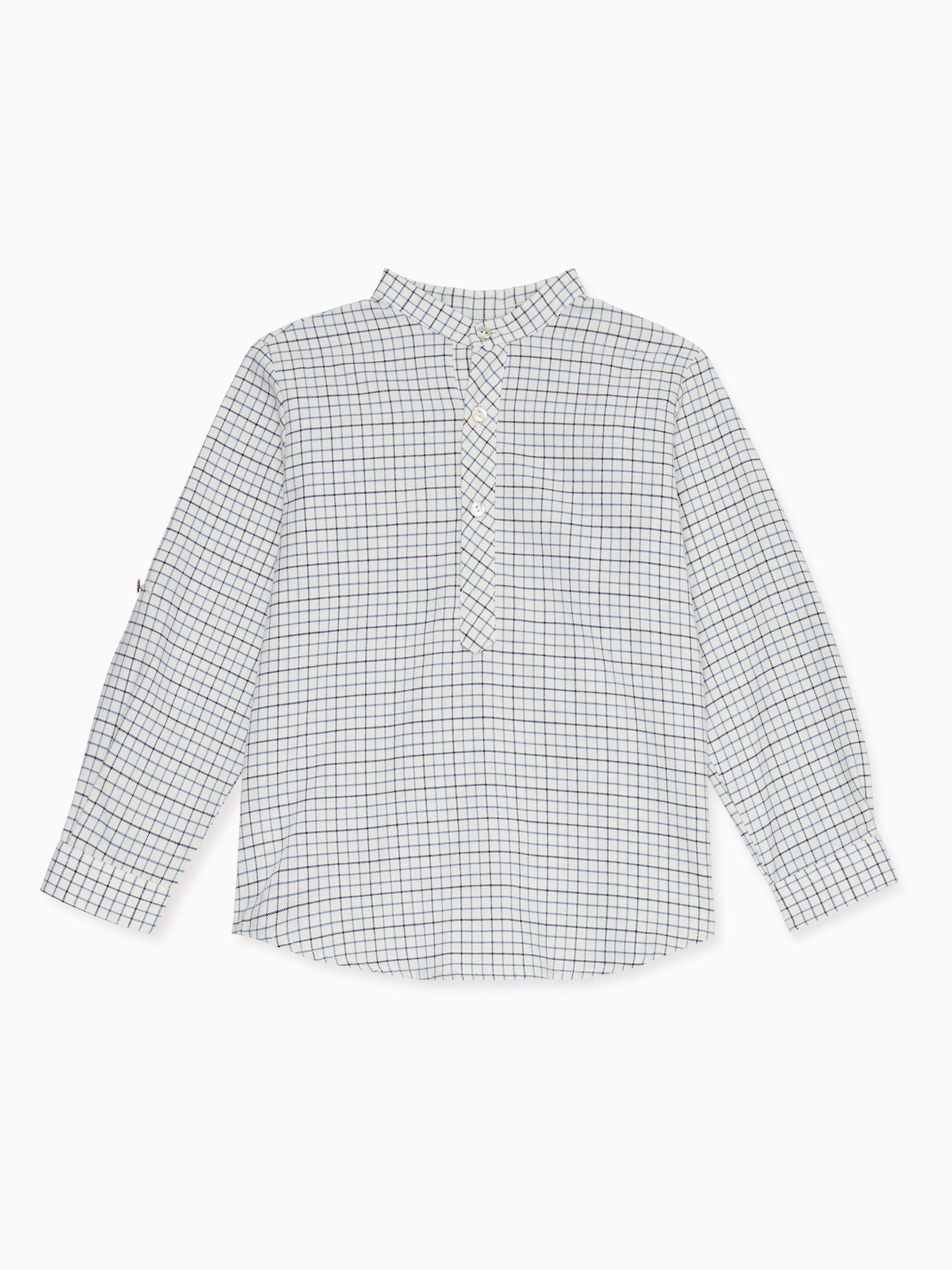 Navy Check Mateo Long Sleeve Boy Shirt