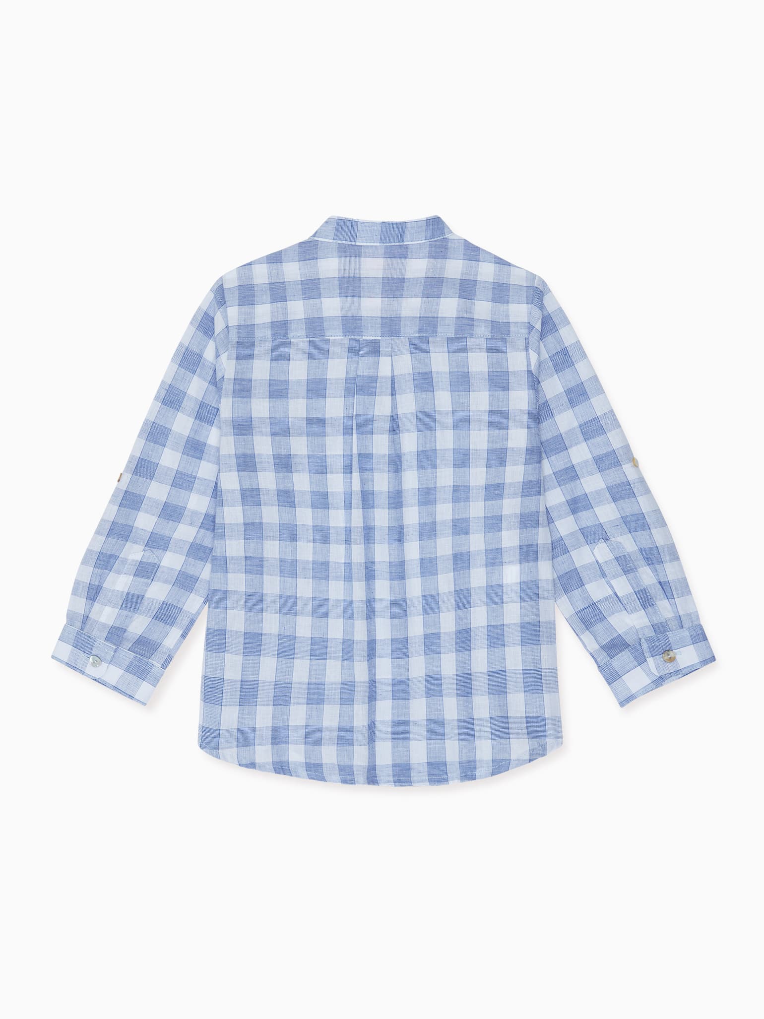 Blue Check Mateo Linen Mix Boy Shirt