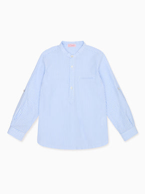 Blue Stripe Mateo Long Sleeve Boy Shirt