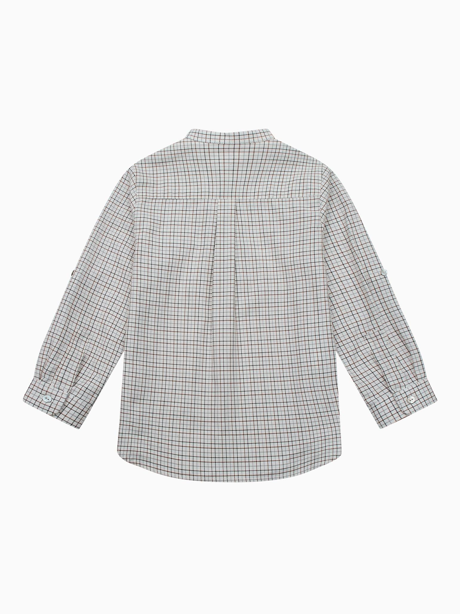 Caramel Check Mateo Long Sleeve Boy Shirt