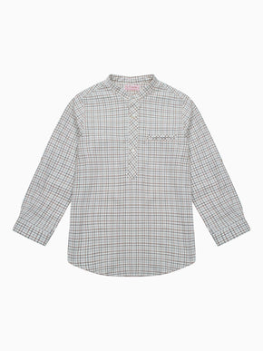 Caramel Check Mateo Long Sleeve Boy Shirt