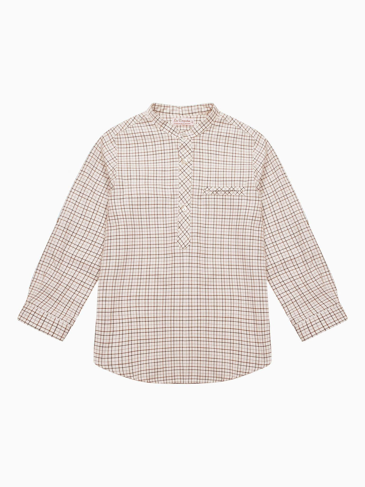 Caramel Check Mateo Long Sleeve Boy Shirt