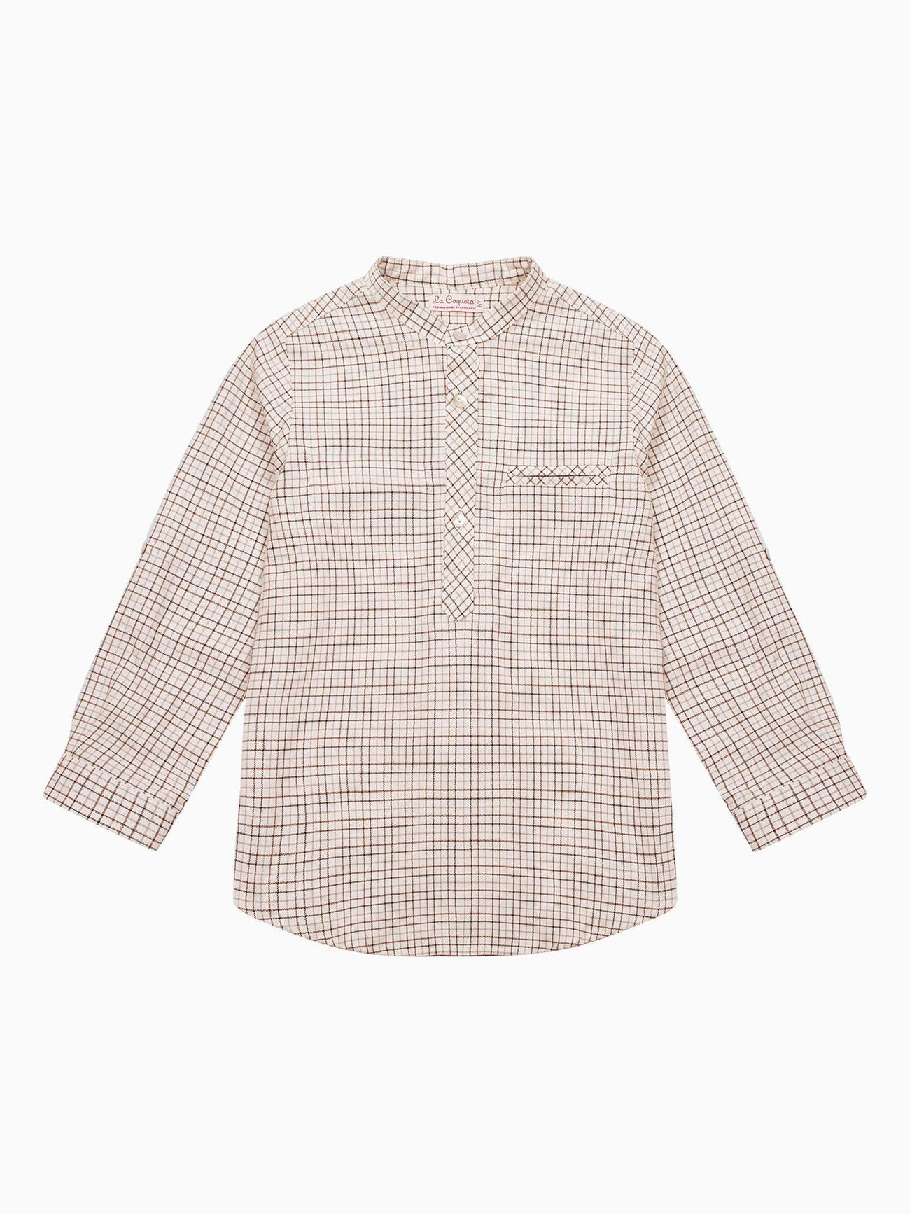Caramel Check Mateo Long Sleeve Boy Shirt