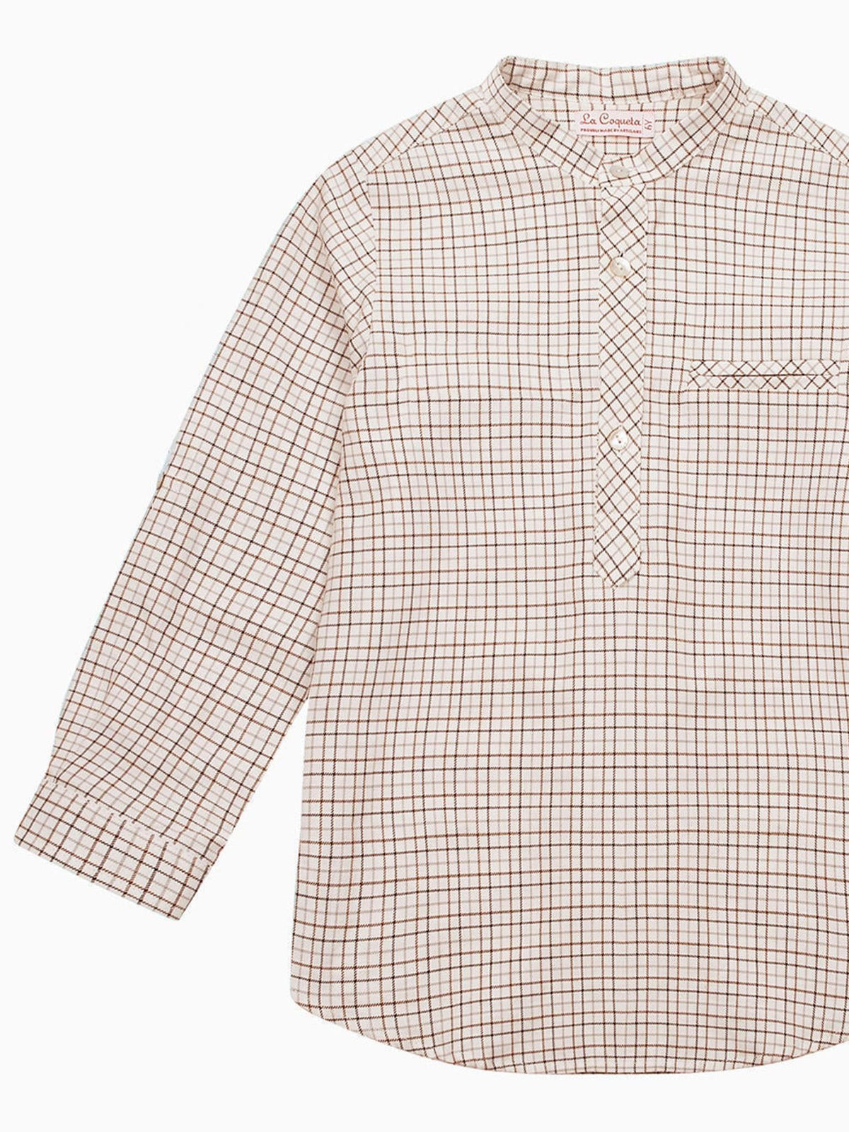 Caramel Check Mateo Long Sleeve Boy Shirt