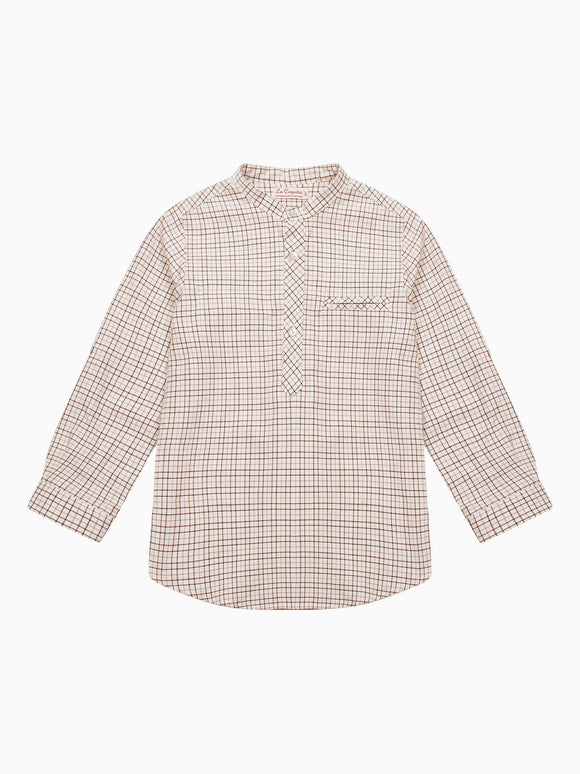 Caramel Check Mateo Long Sleeve Boy Shirt