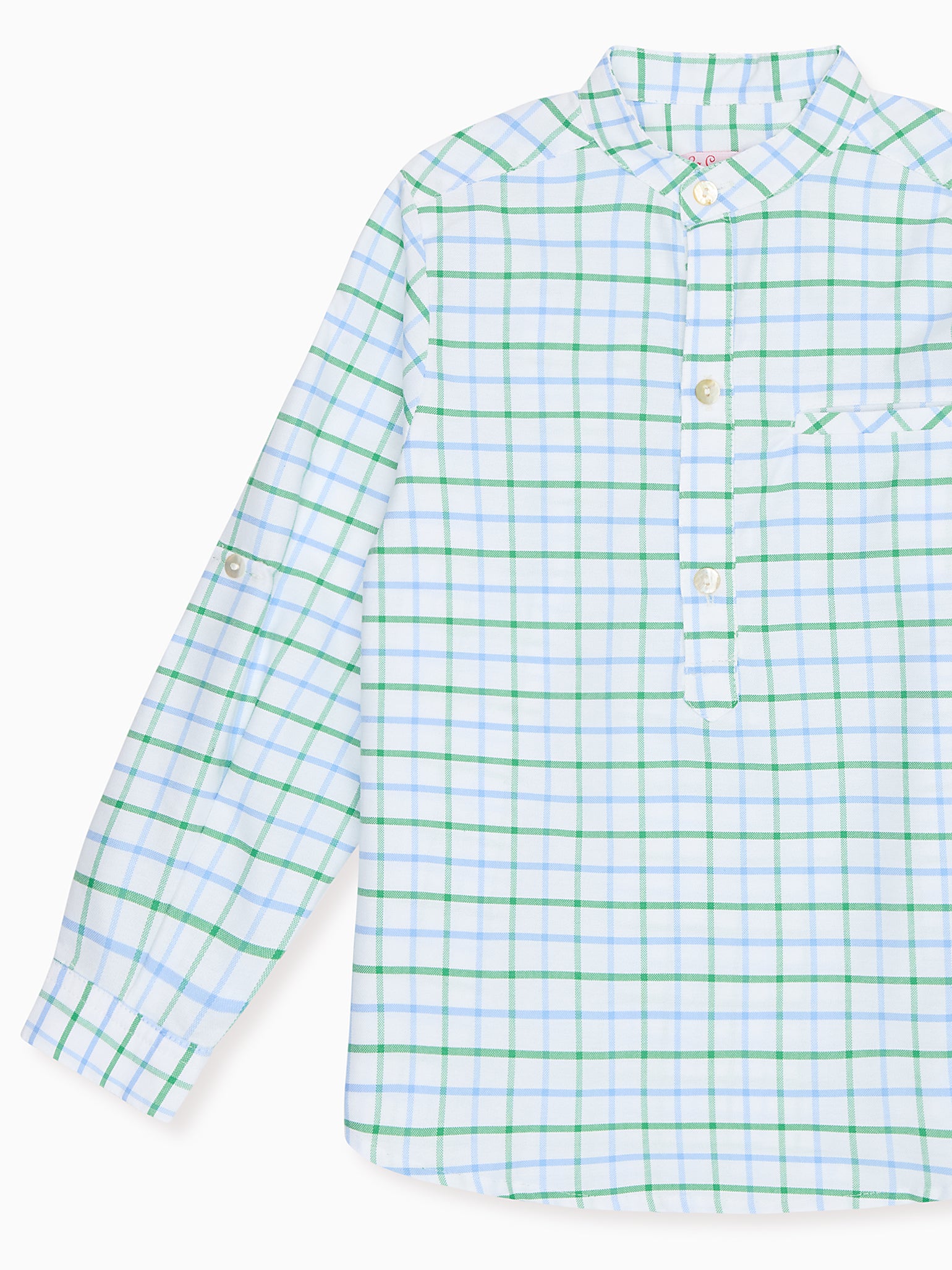 Green Check Mateo Long Sleeve Boy Shirt
