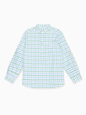 Green Check Mateo Long Sleeve Boy Shirt