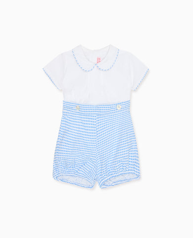 Blue Gingham Mattia Baby Boy Set