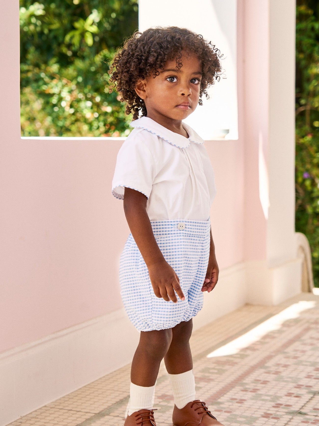 Blue Gingham Mattia Baby Boy Set