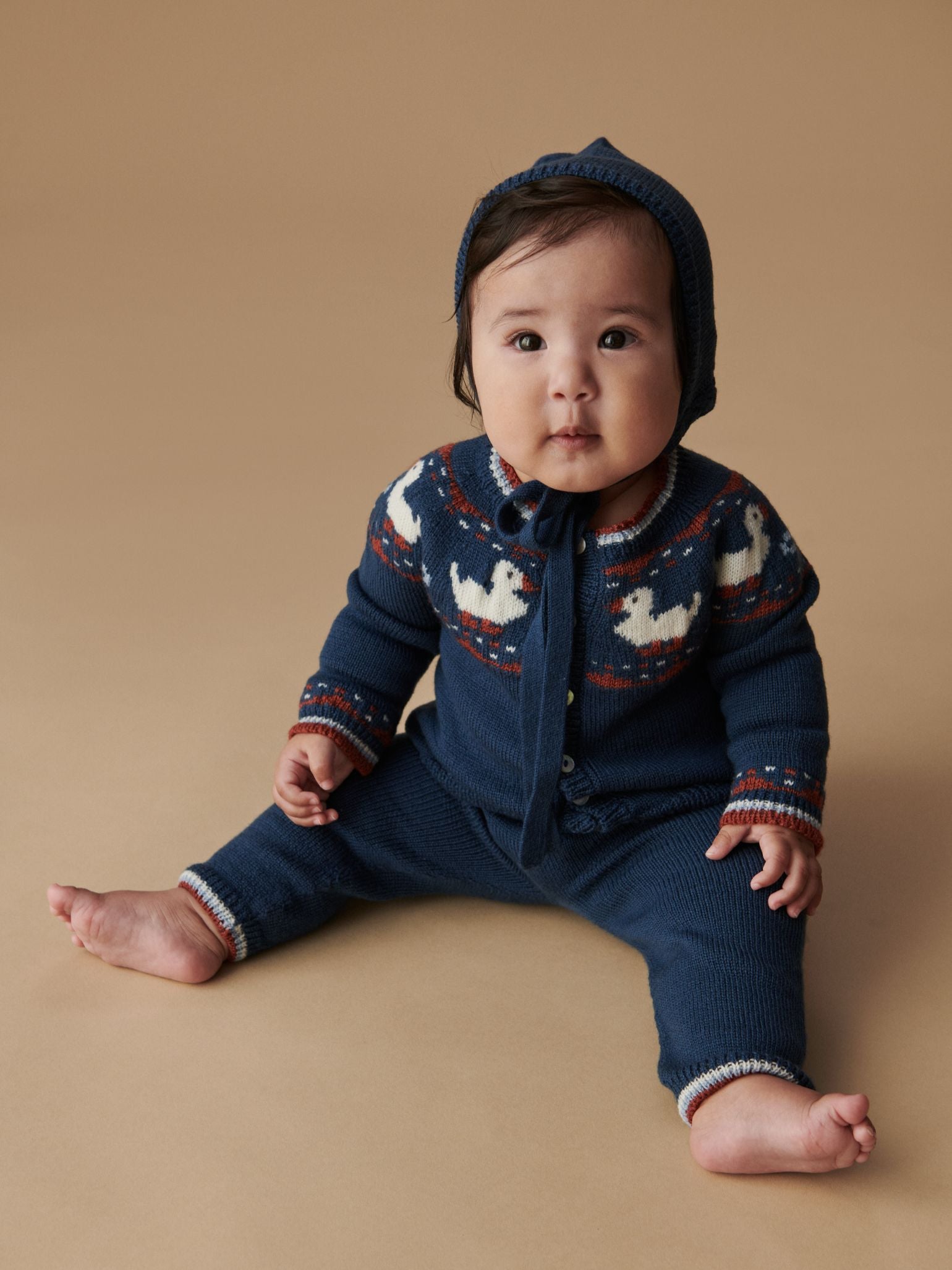 Soft Denim Melange Mavi Merino Duck Baby Knitted Gift Box Set