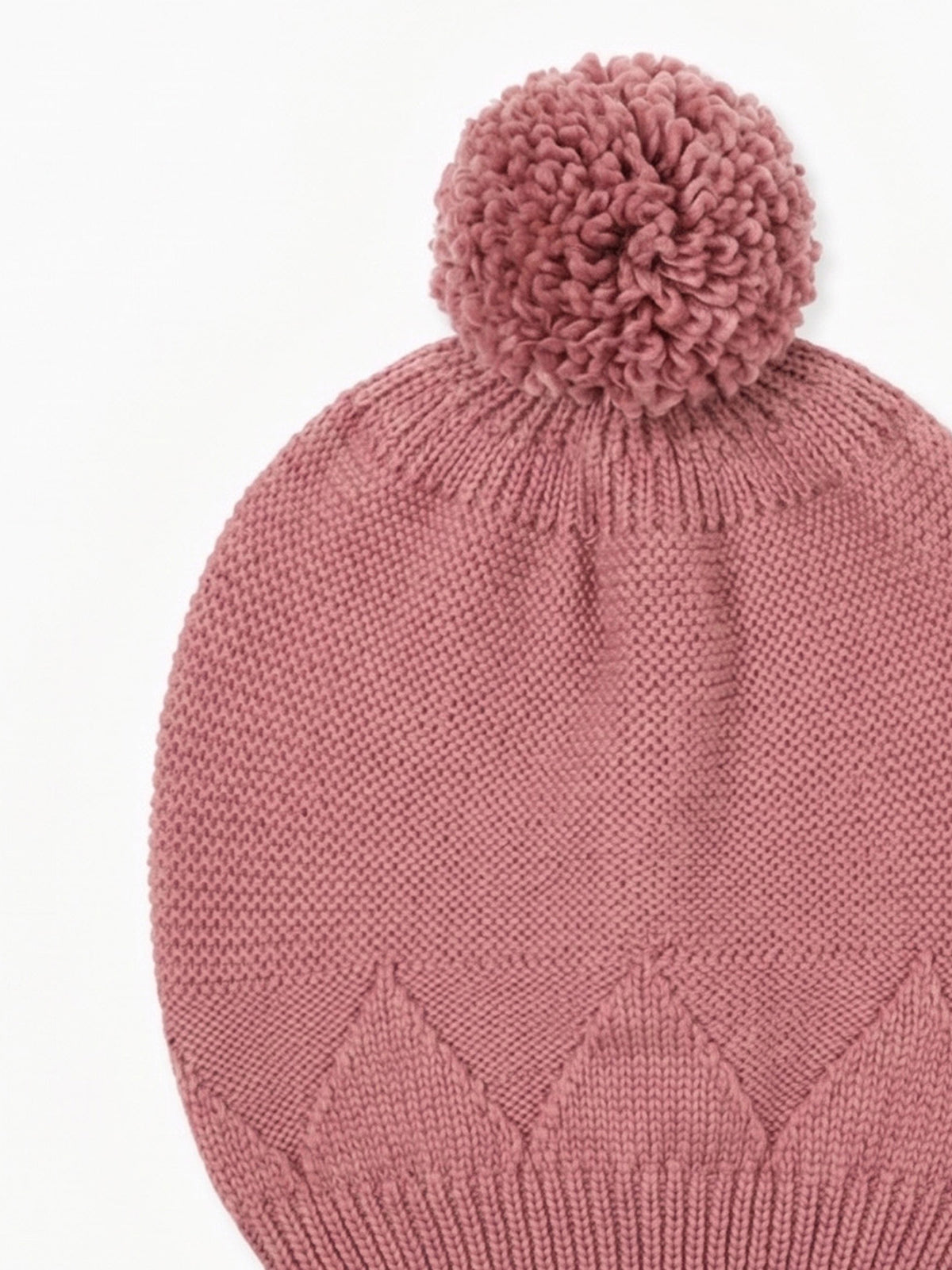 Dark Rose Merino Girl Bobble Hat