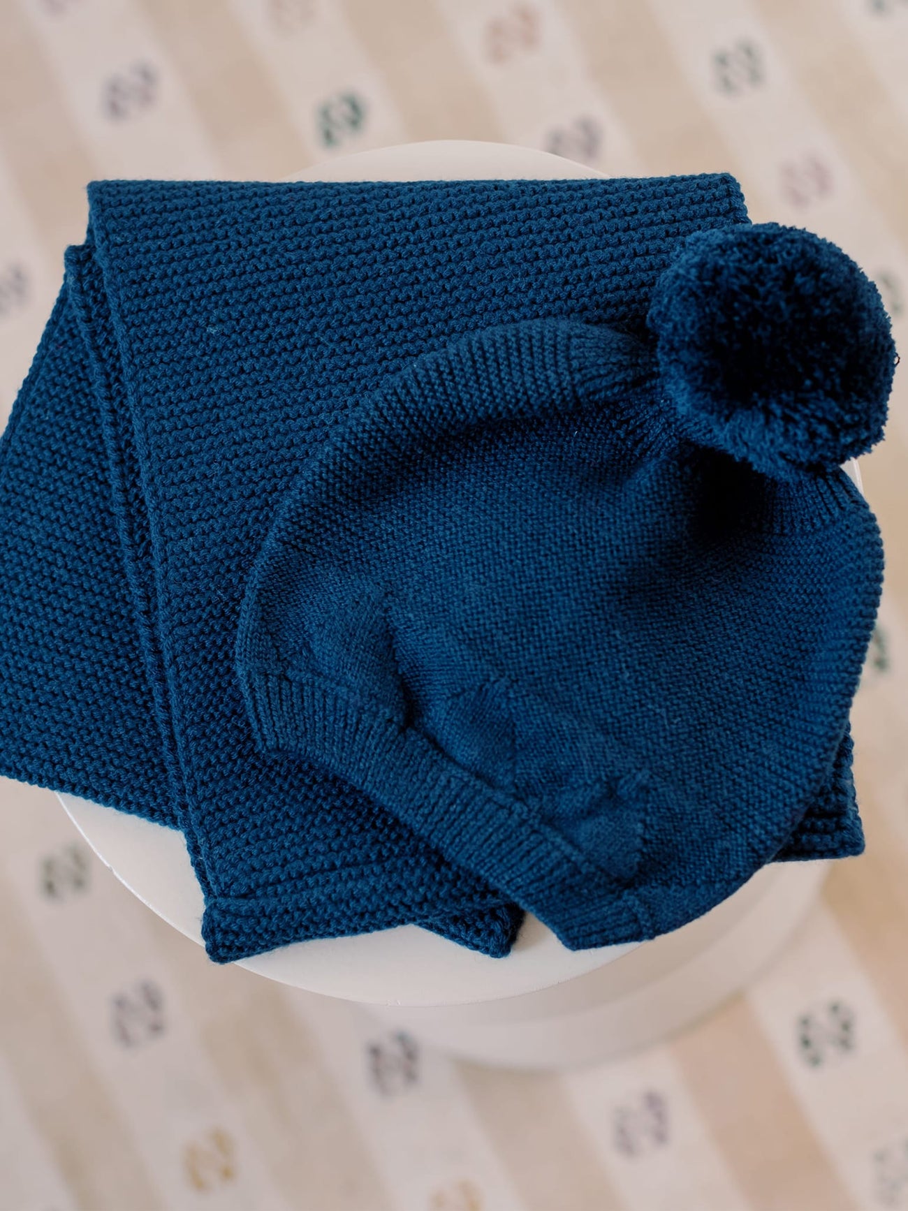 Navy Merino Bobble Hat