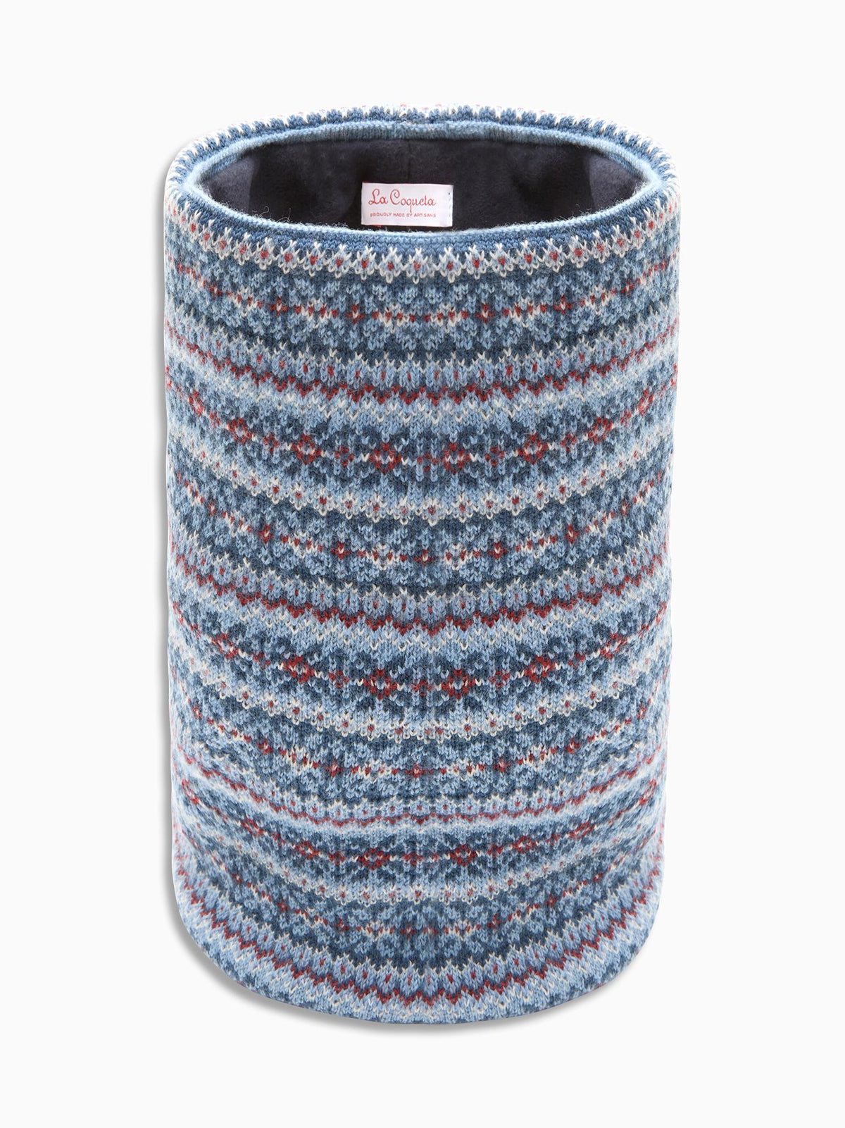 Dusty Blue Merino Fair Isle Kids Snood