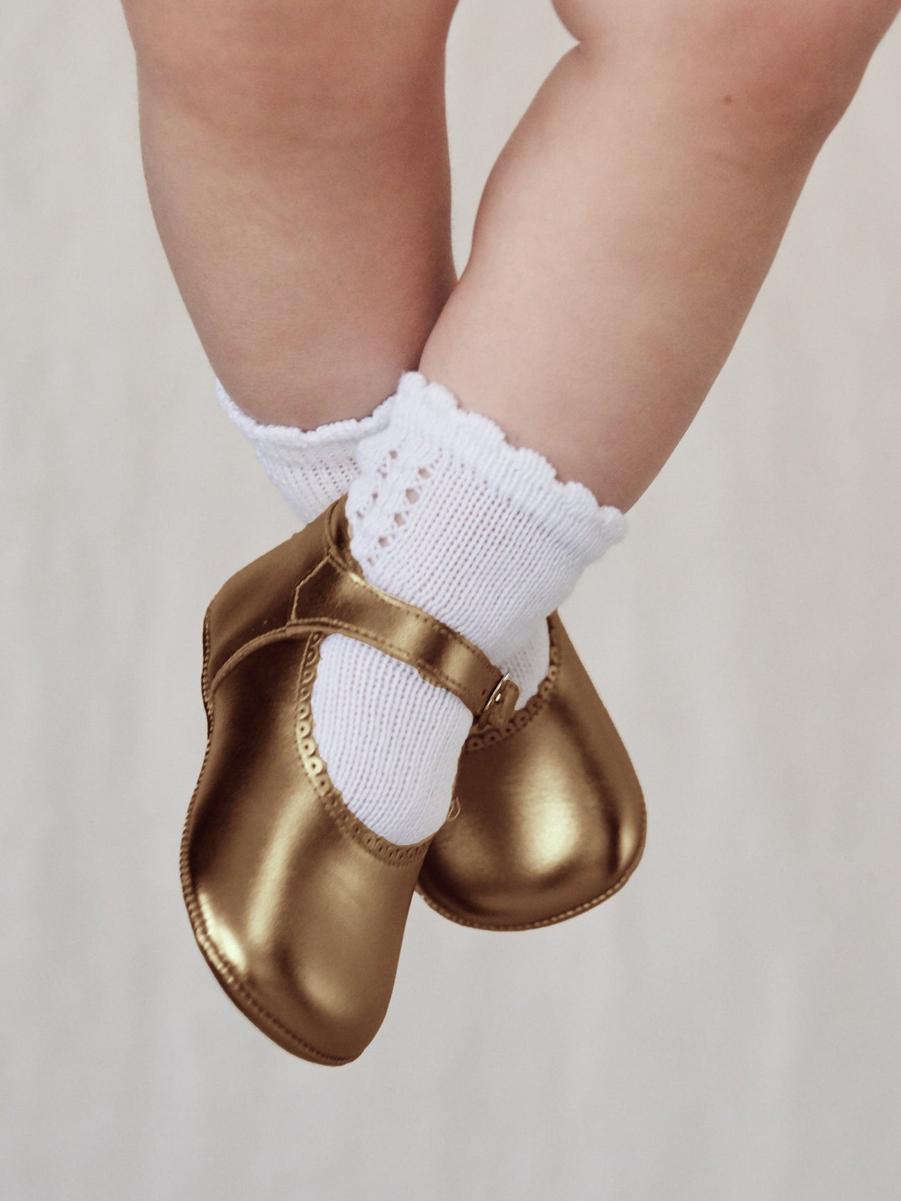Bronze Leather Baby Mary Jane Shoes