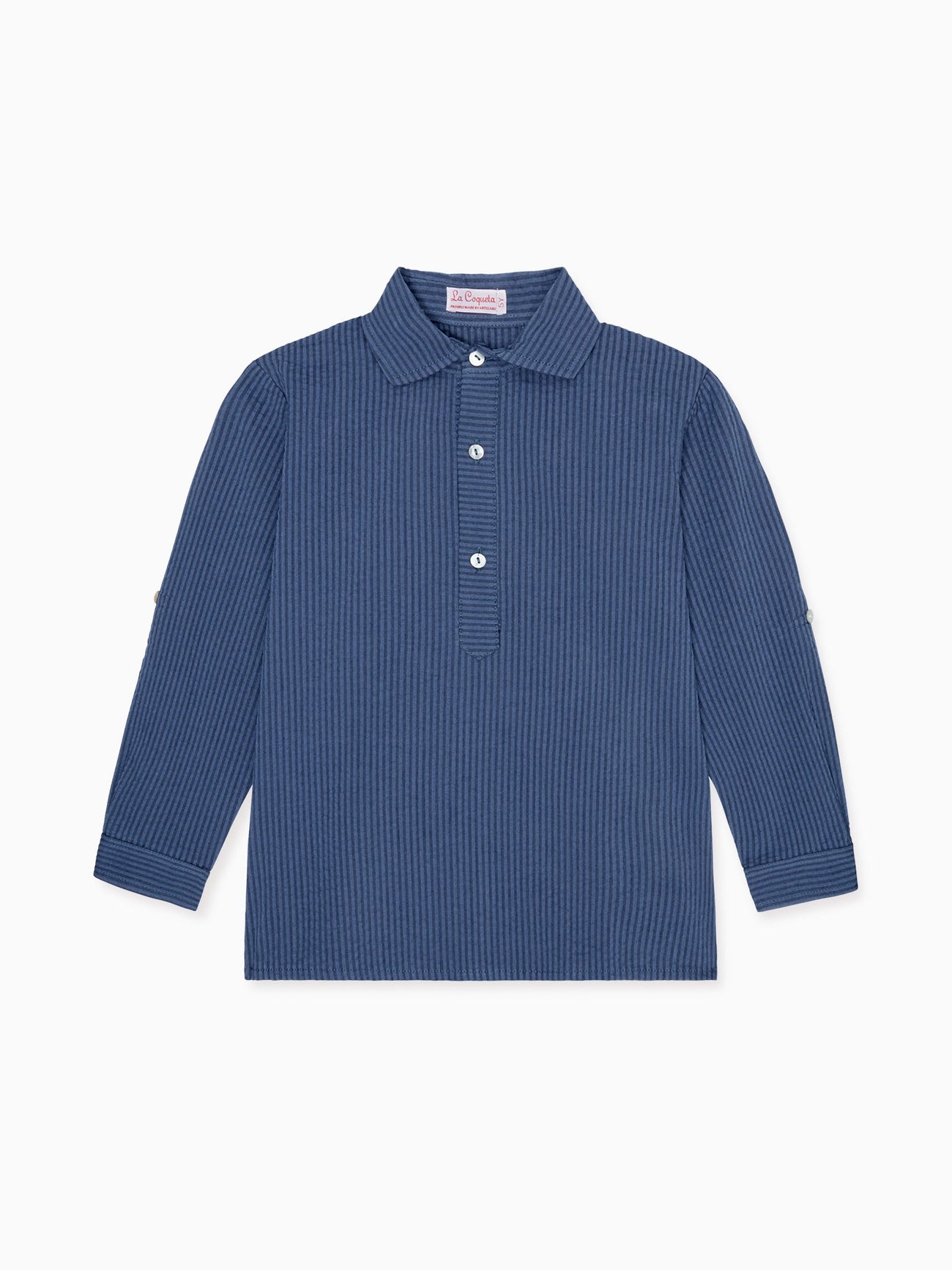 Navy Stripe Miguel Cotton Boy Shirt