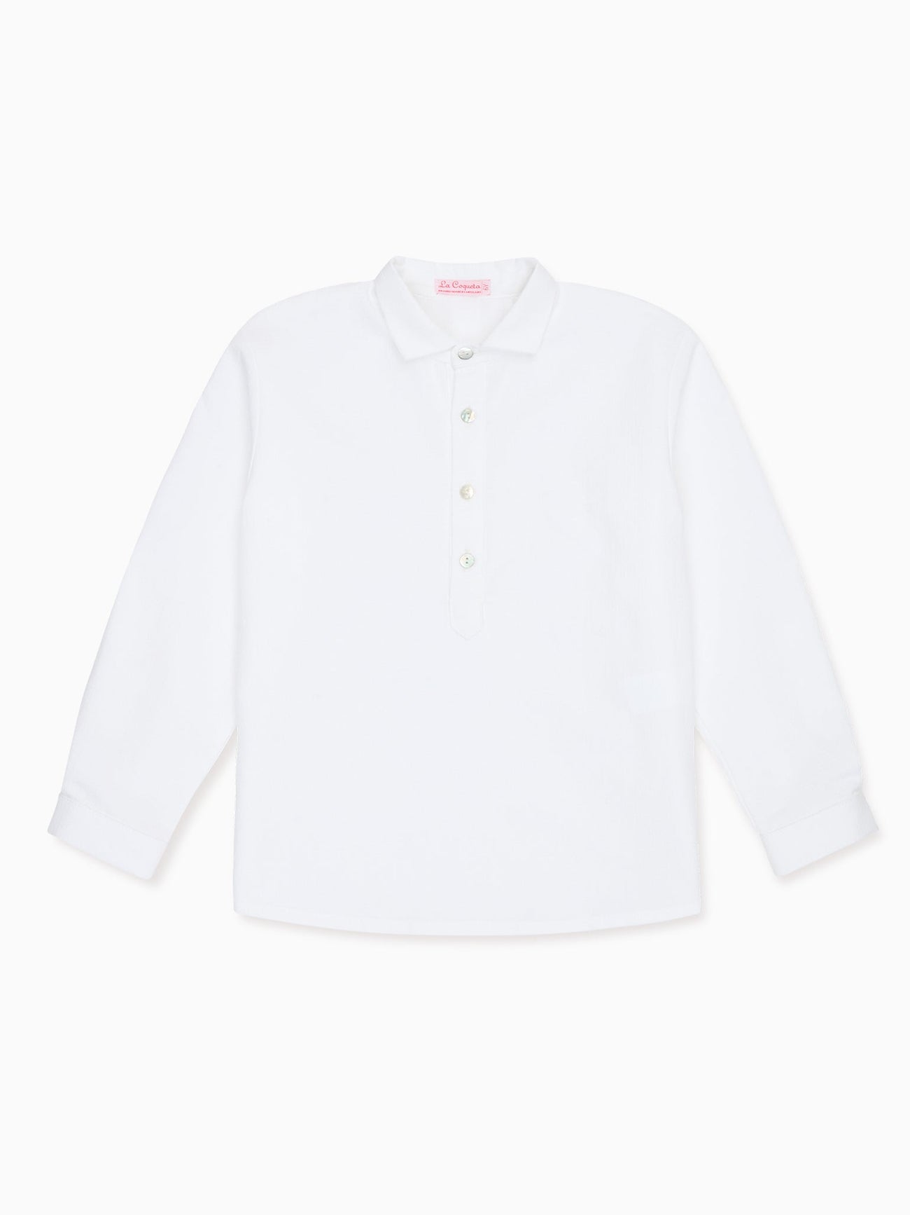 White Gingham Miguel Long Sleeve Boy Shirt