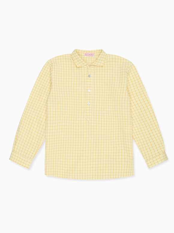 Yellow Check Miguel Long Sleeve Boy Shirt