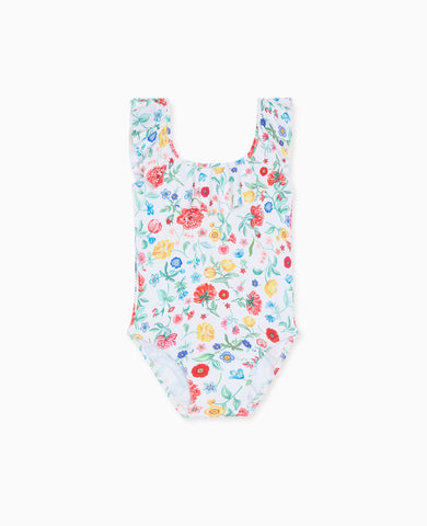 Ivory Floral Mila Girl Swimsuit
