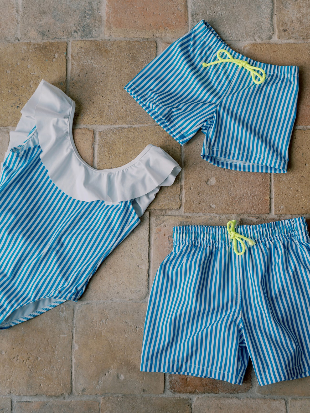 Blue Stripe Bravo Boy Swim Shorts