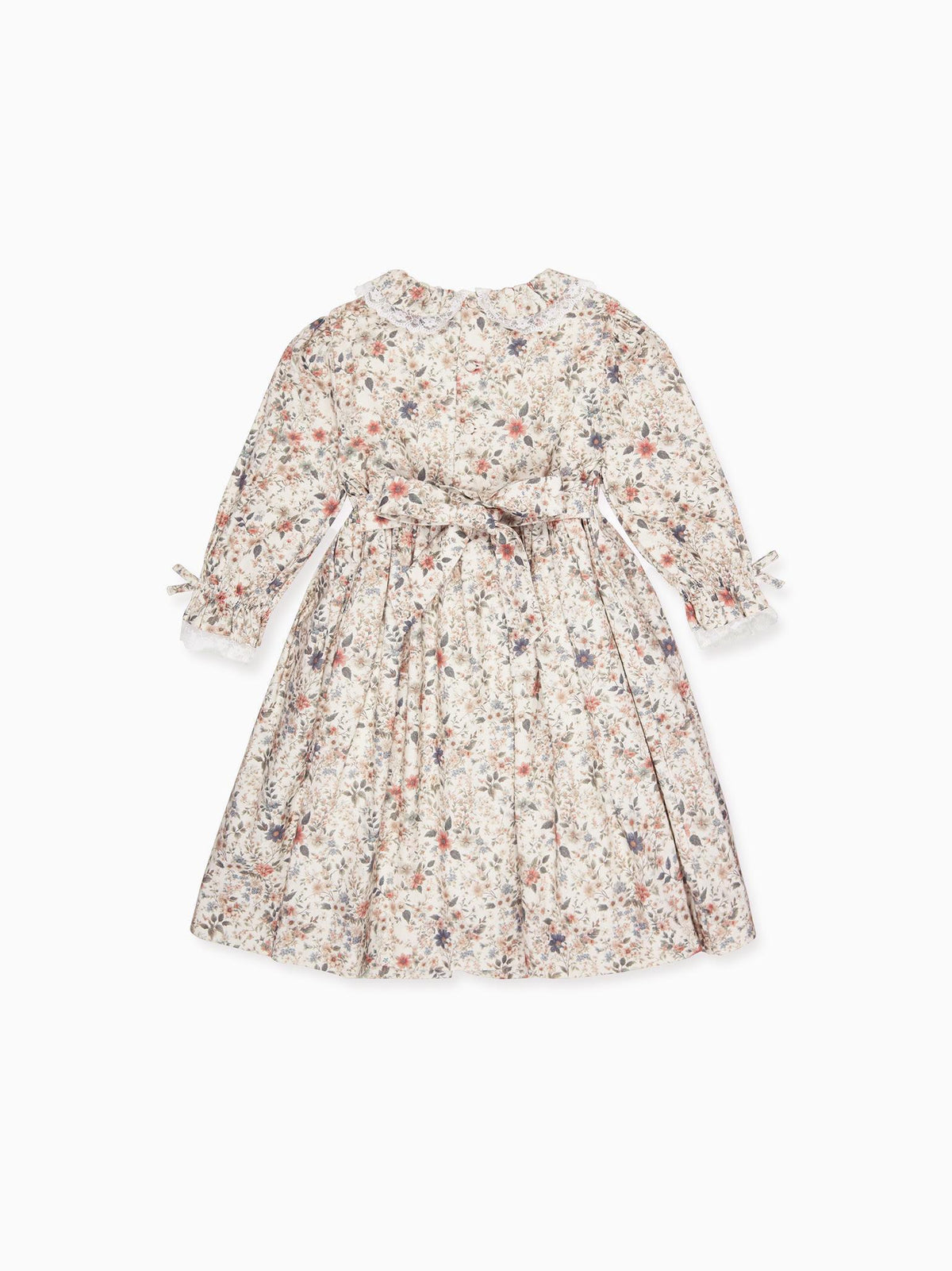 Ivory Floral Milla Girl Hand-Smocked Dress