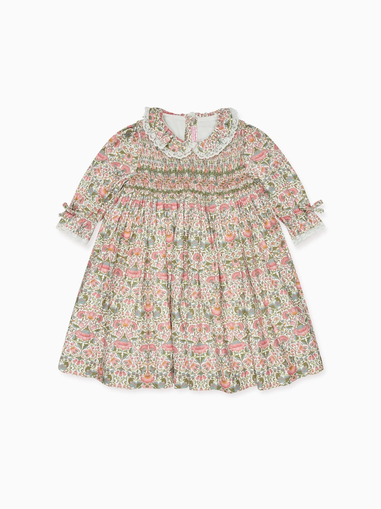 Pink Floral Milla Girl Hand-Smocked Dress