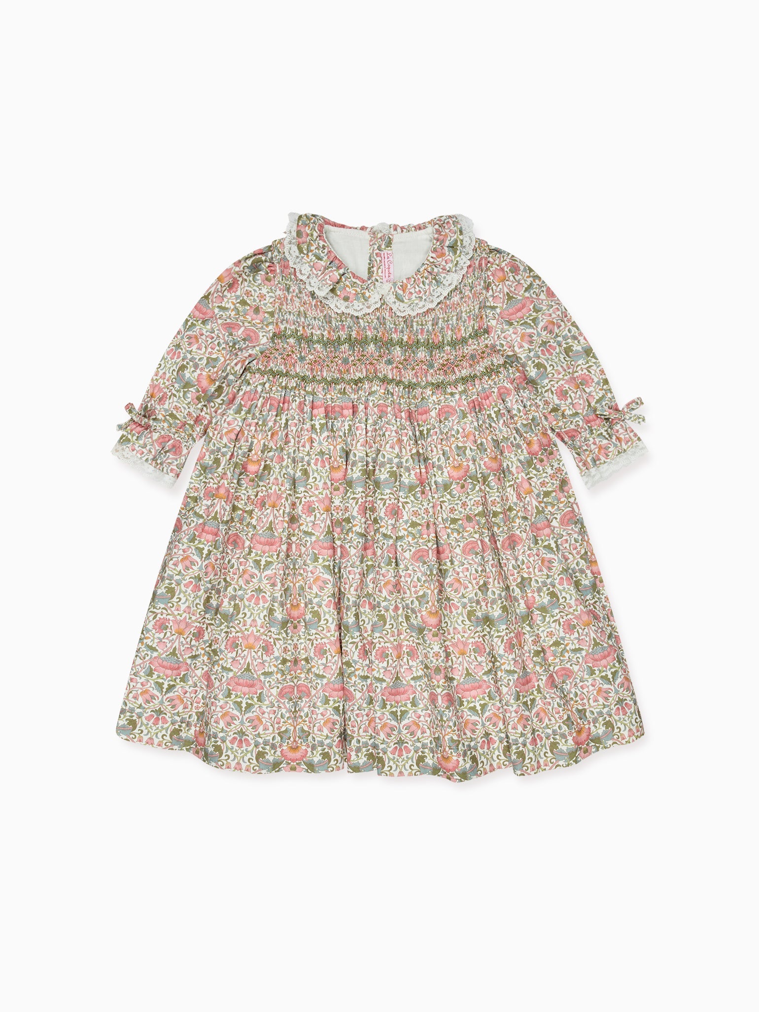 Pink Floral Milla Girl Hand-Smocked Dress