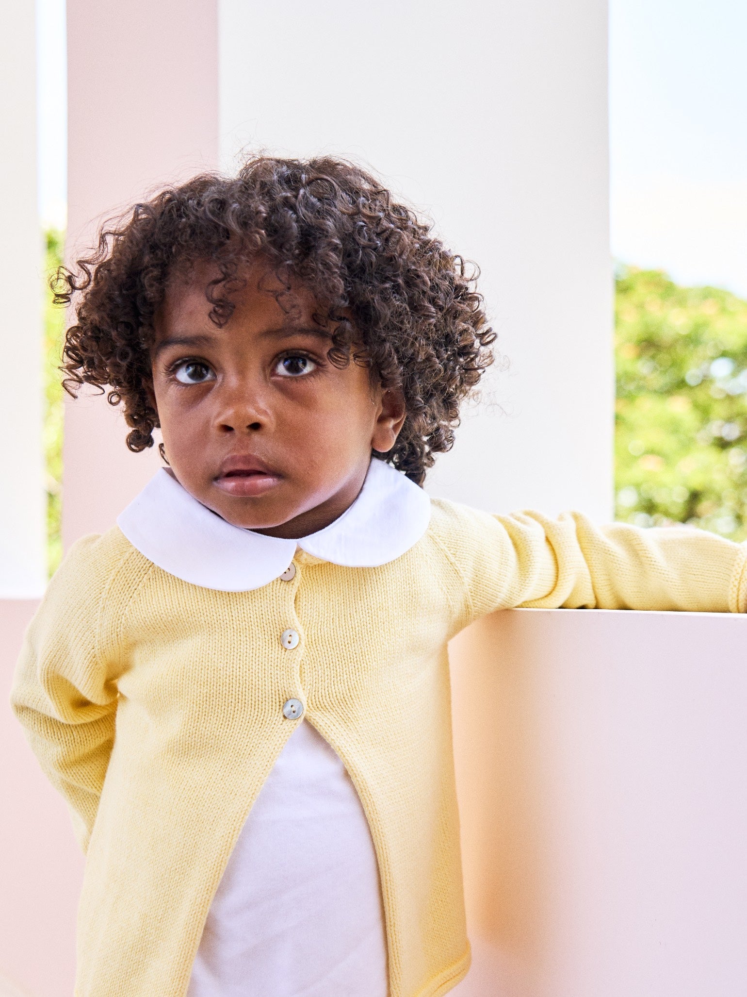 Lemon Denia Cotton Baby Cardigan | La Coqueta Kids UK