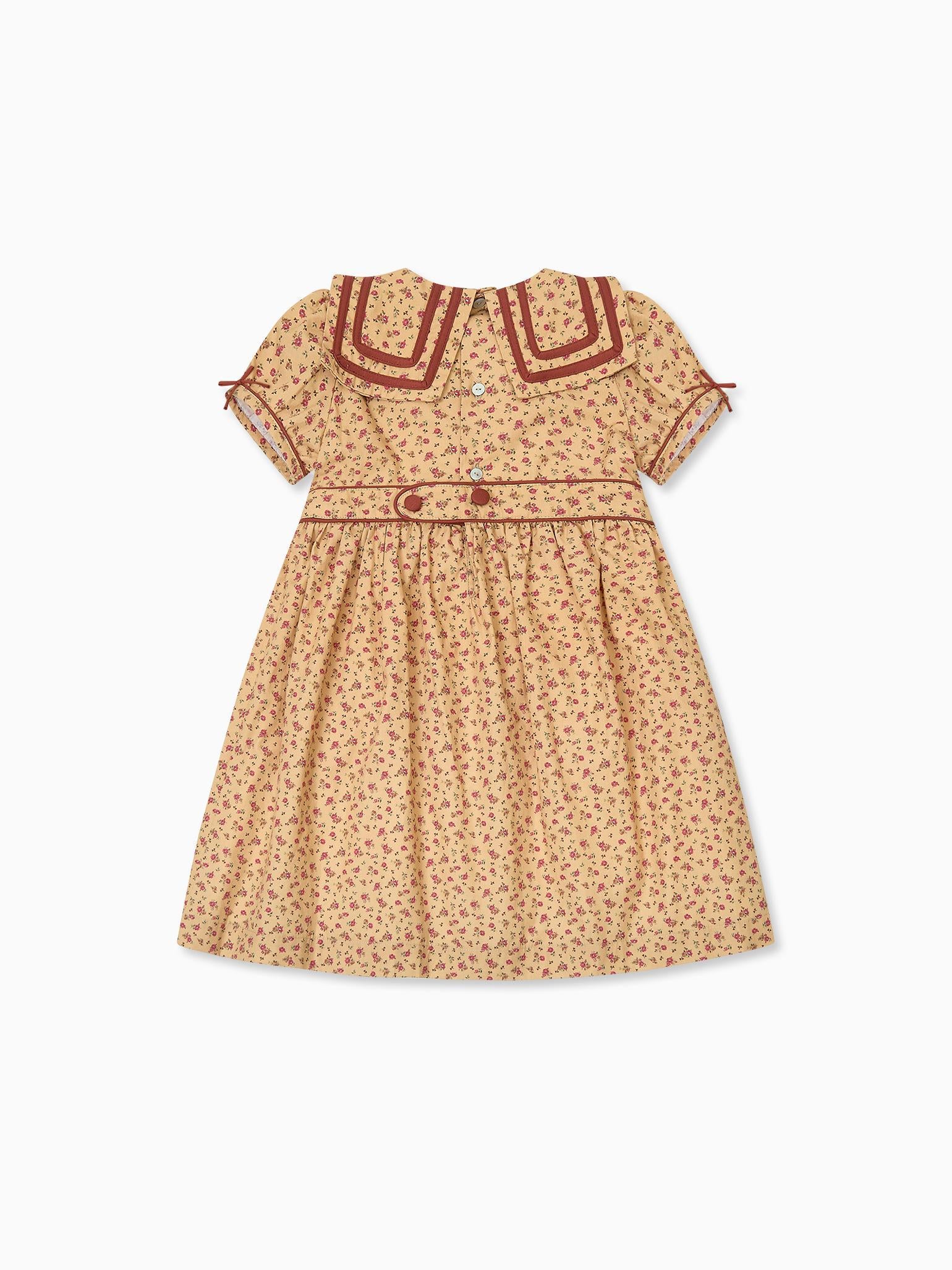 Caramel Floral Mirabel Girl Dress