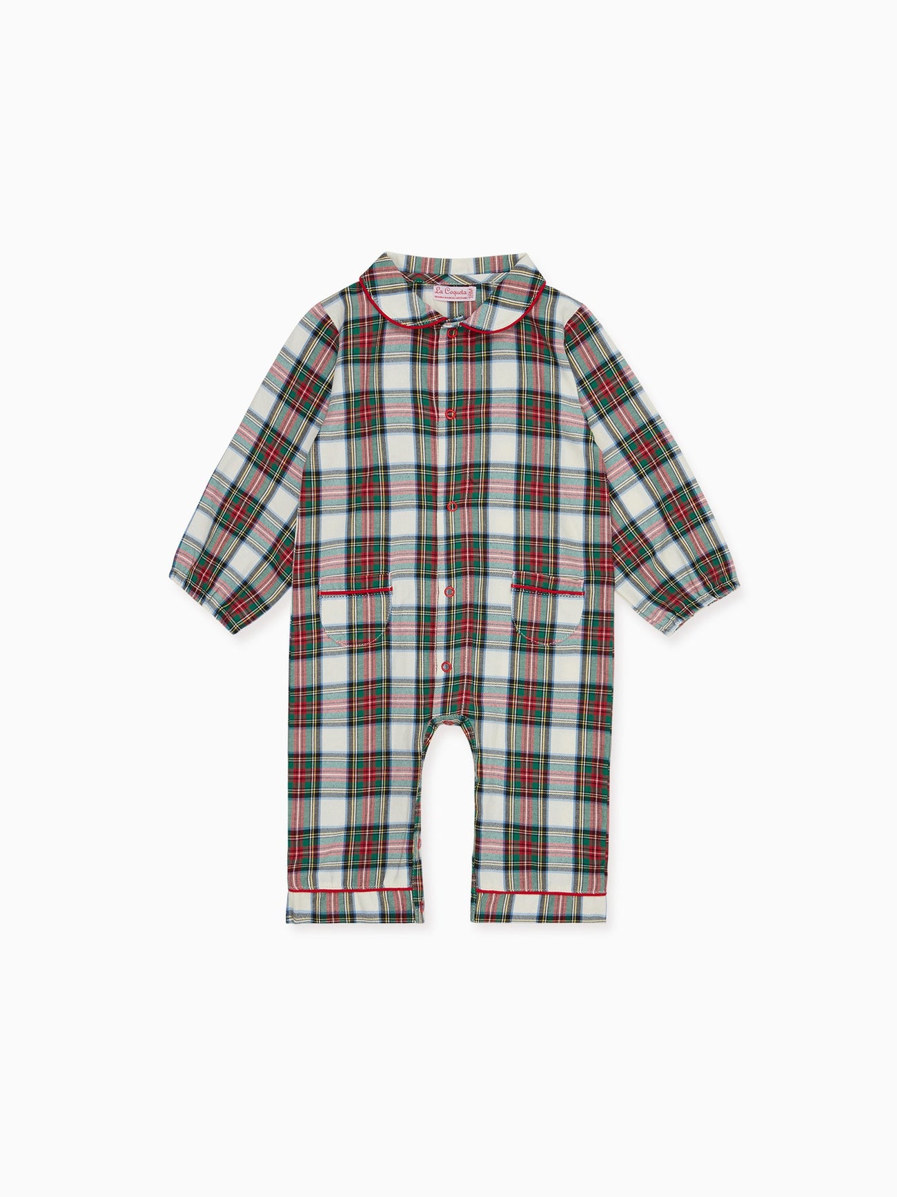 Ivory Tartan Navidad Baby Pyjamas