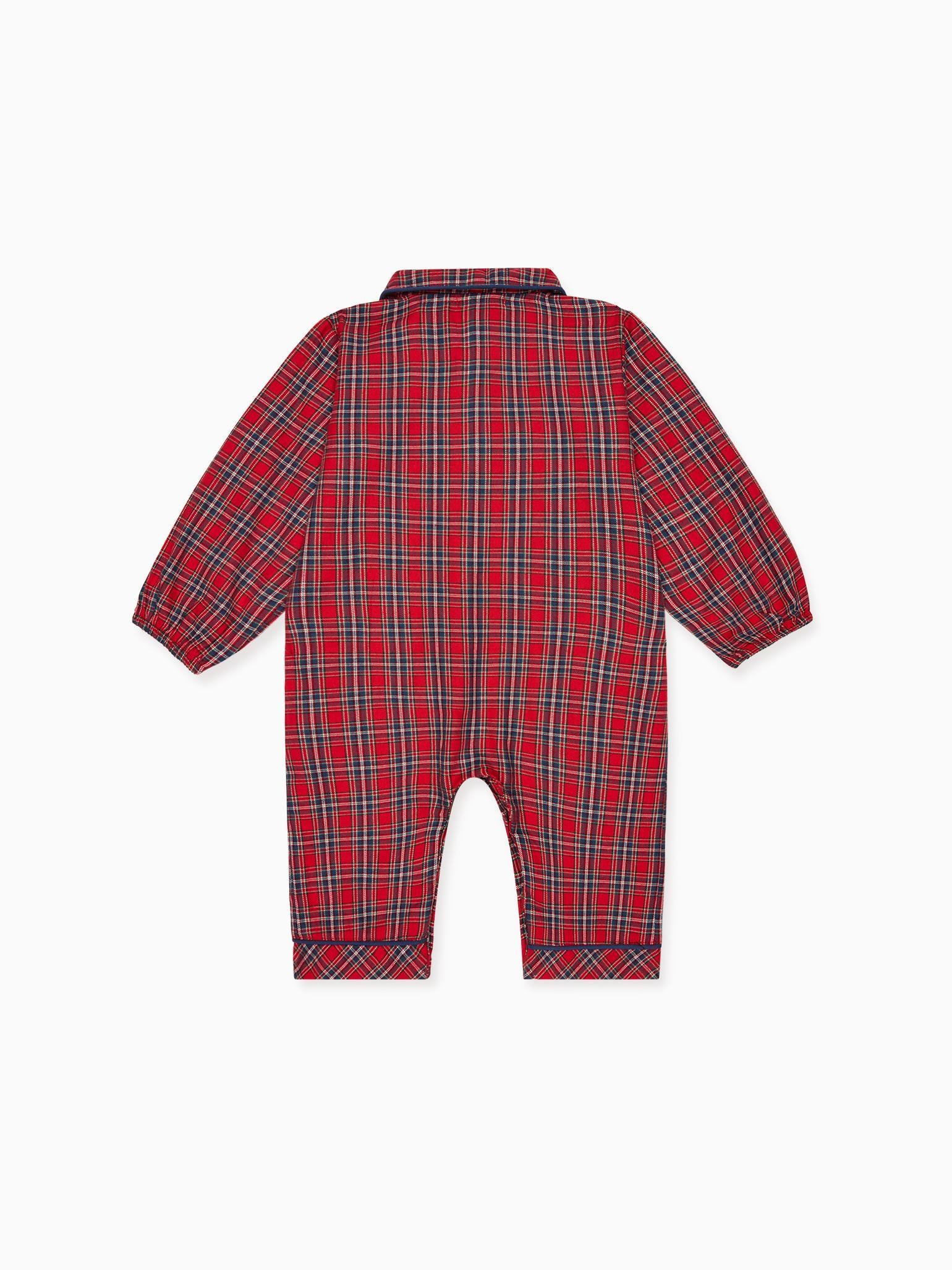 Red Tartan Navidad Baby Pyjamas